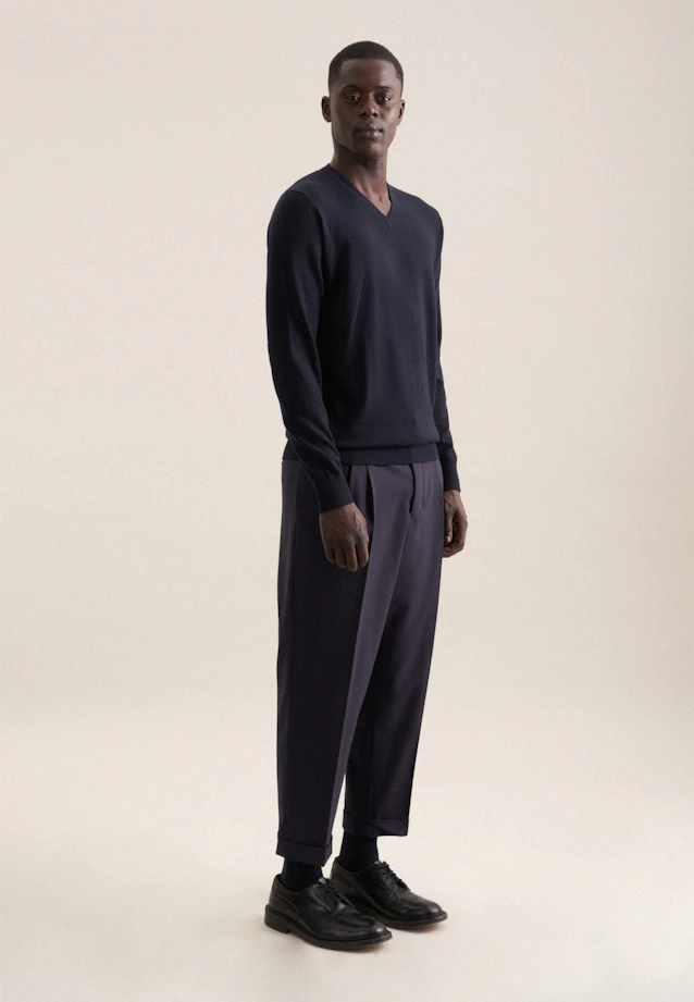 Regular Pullover Uni in Dunkelblau |  Seidensticker Onlineshop