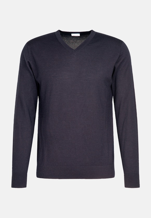Regular Pullover Uni in Dunkelblau |  Seidensticker Onlineshop