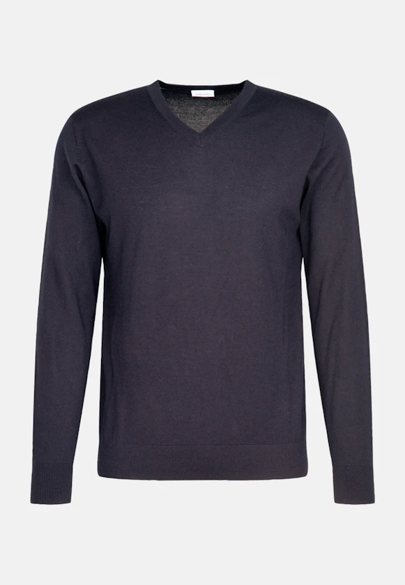 Regular Pullover Uni in Dunkelblau |  Seidensticker Onlineshop