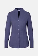 Kelchkragenbluse mit Stretchanteil slim fit in Bleu Foncé |  Seidensticker Onlineshop