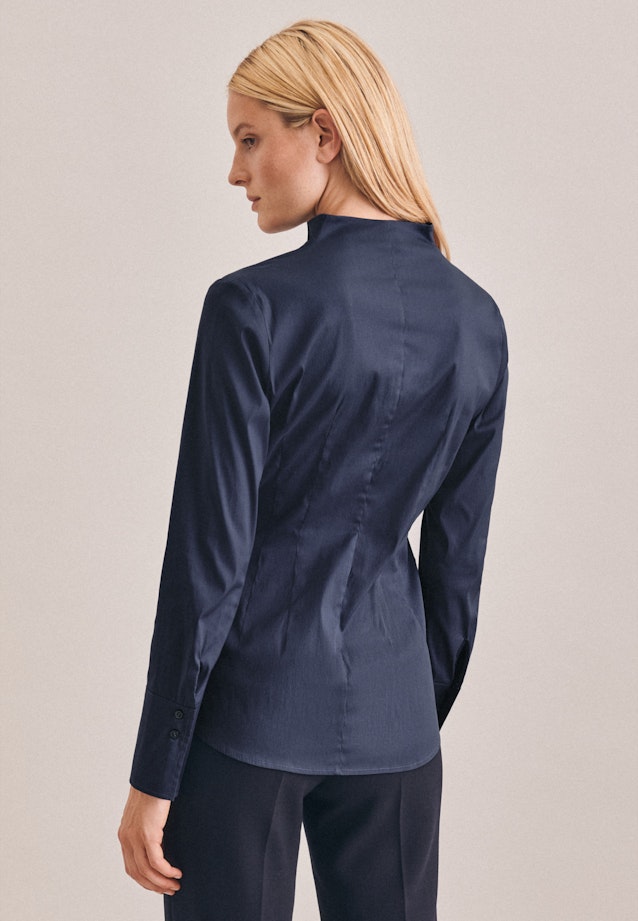 Long sleeve Poplin Chalice Blouse in Dark Blue |  Seidensticker Onlineshop