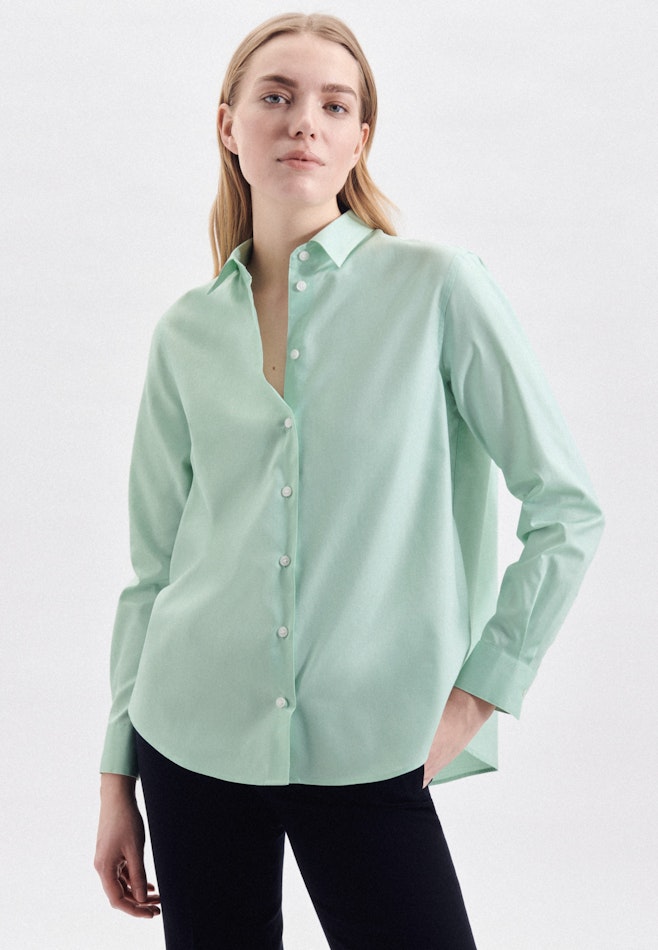 Long sleeve Oxford Shirt Blouse in Green | Seidensticker online shop