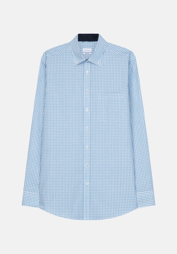 Non-iron Poplin Business Shirt in Regular with Button-Down-Collar in Turquoise |  Seidensticker Onlineshop