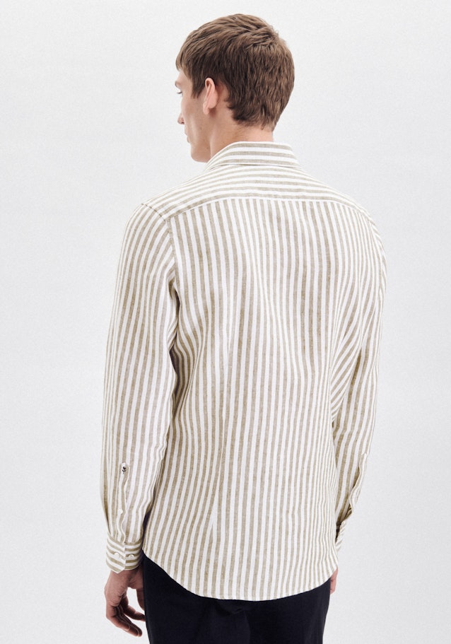 Leinen Leinenhemd in Slim mit Kentkragen in Grün |  Seidensticker Onlineshop