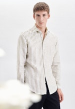 Slim Chemise en lin rayures in Vert |  Seidensticker Onlineshop