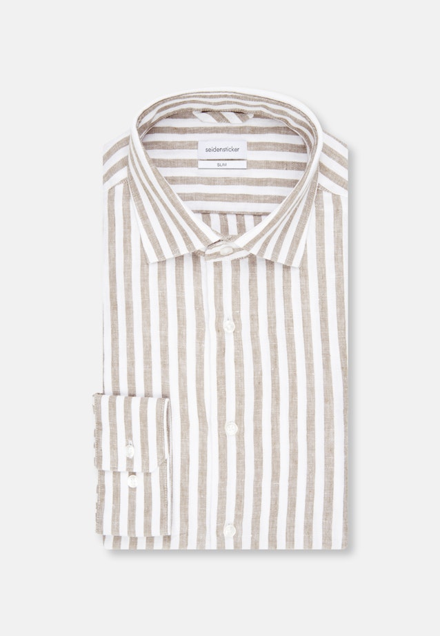 Slim Chemise en lin rayures in Vert |  Seidensticker Onlineshop