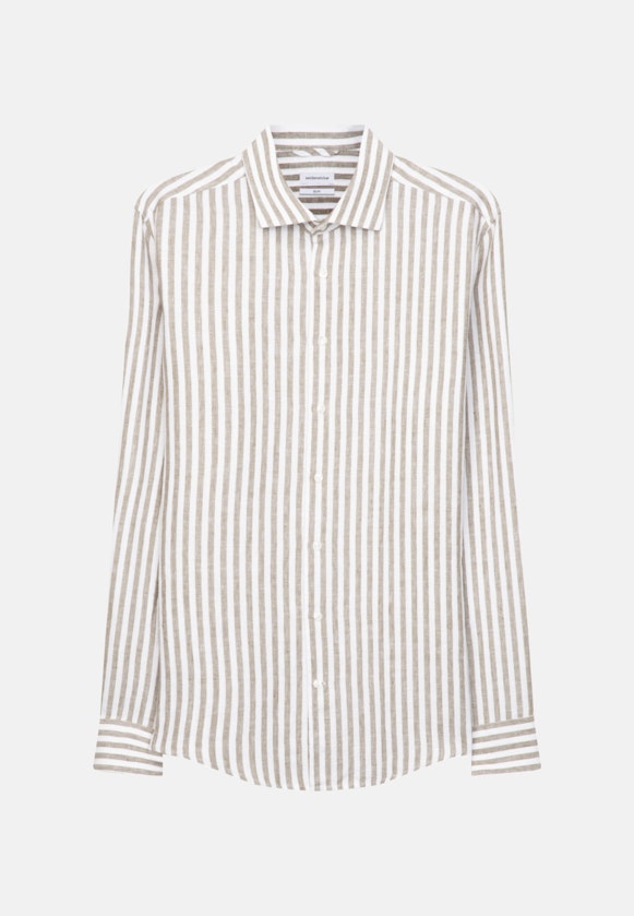 Slim Chemise en lin rayures in Vert |  Seidensticker Onlineshop