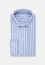 Slim Linen shirt Stripe in Light Blue |  Seidensticker Onlineshop