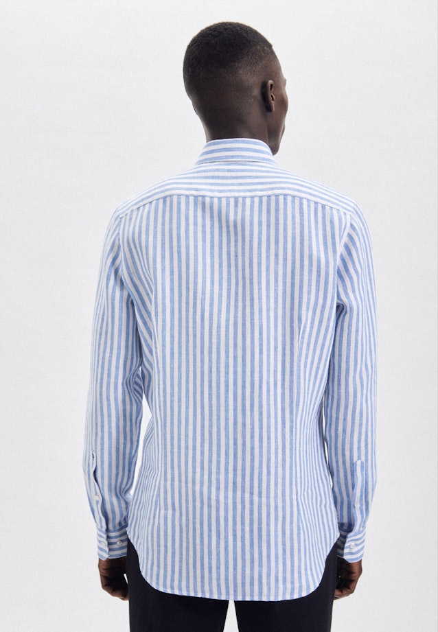 Linen shirt in Slim with Kent-Collar in Light Blue |  Seidensticker Onlineshop