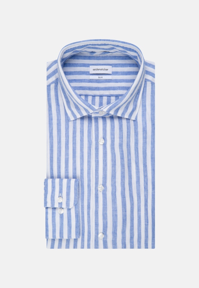 Slim Chemise en lin A Rayures in Bleu Clair |  Seidensticker Onlineshop
