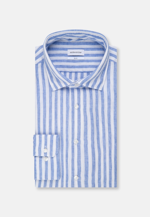 Slim Leinenhemd Streifen in Hellblau |  Seidensticker Onlineshop