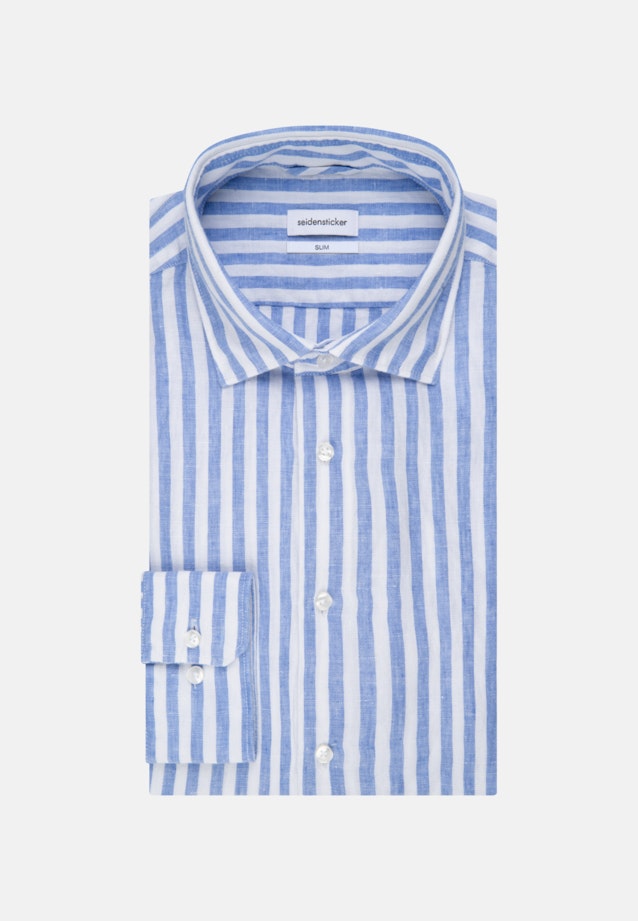 Chemise en lin Slim Lin Col Kent in Bleu Clair |  Seidensticker Onlineshop