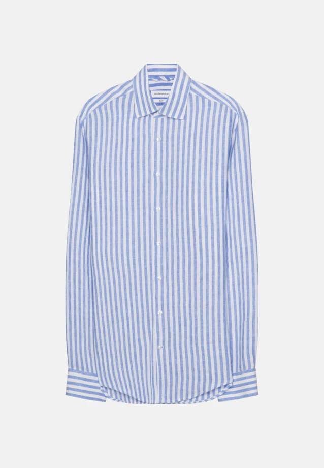 Slim Linen shirt Stripe in Light Blue |  Seidensticker Onlineshop