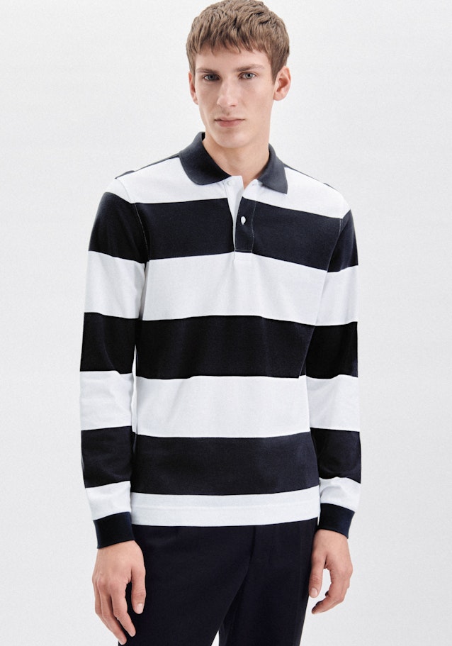 Regular Polo A Rayures in Bleu Foncé | Seidensticker Onlineshop