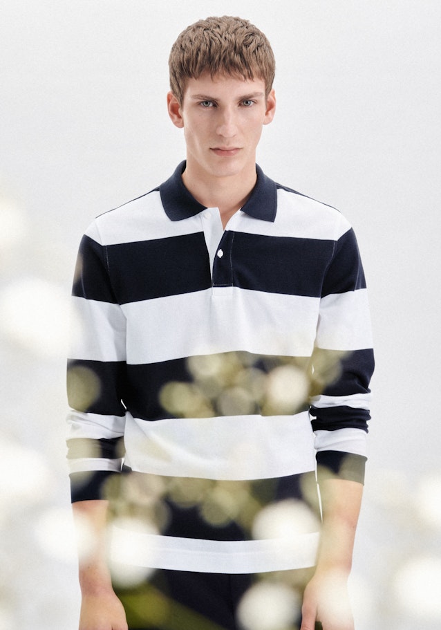 Regular Polo A Rayures in Bleu Foncé | Seidensticker Onlineshop