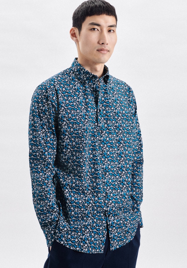 Business Shirt in Shaped with Button-Down-Collar in Turquoise | Seidensticker Onlineshop