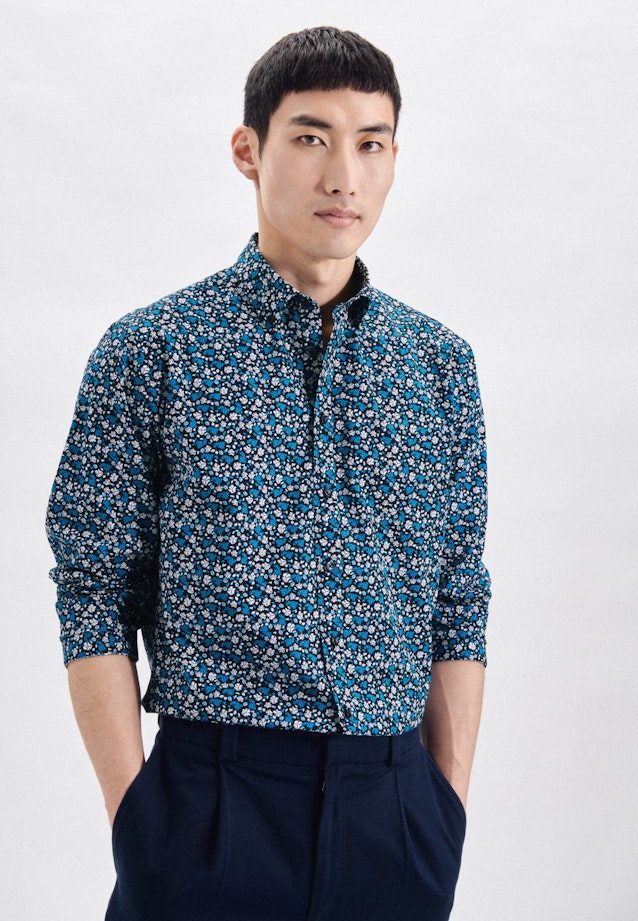 Shaped Chemise d'affaires Imprimé in Turquoise |  Seidensticker Onlineshop