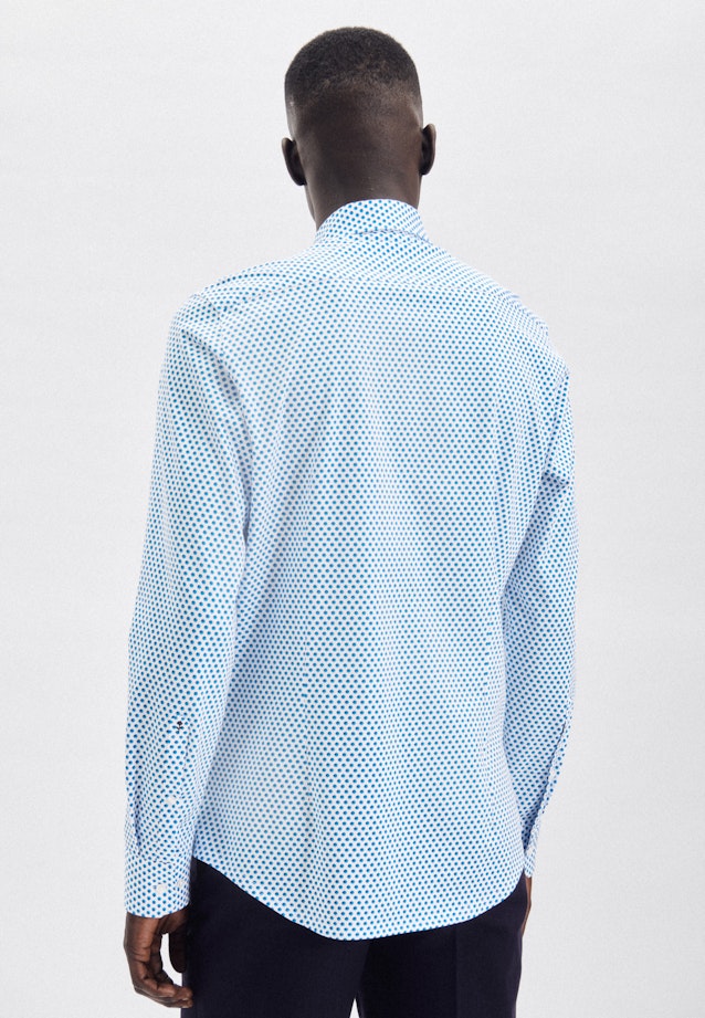 Shaped Chemise performance Imprimé in Turquoise |  Seidensticker Onlineshop