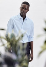 Shaped Chemise performance Imprimé in Turquoise |  Seidensticker Onlineshop