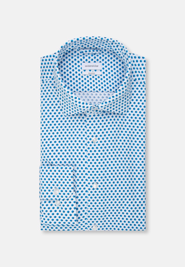 Shaped Chemise performance Imprimé in Turquoise |  Seidensticker Onlineshop