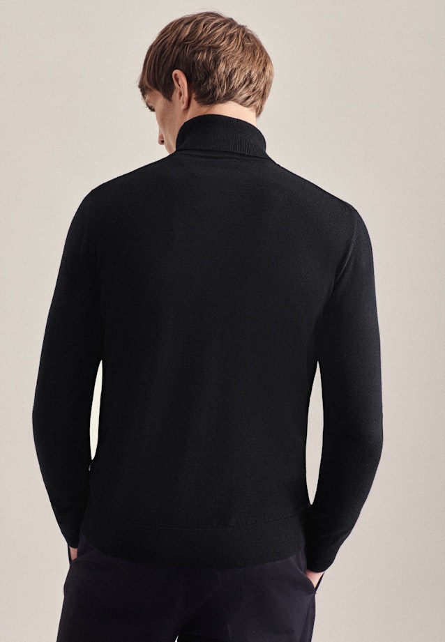 Rollkragen Pullover Regular fit in Schwarz |  Seidensticker Onlineshop