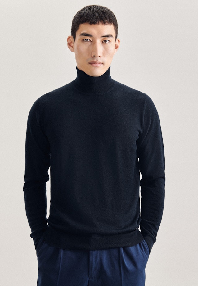 Polo neck Pullover in Dark Blue |  Seidensticker Onlineshop