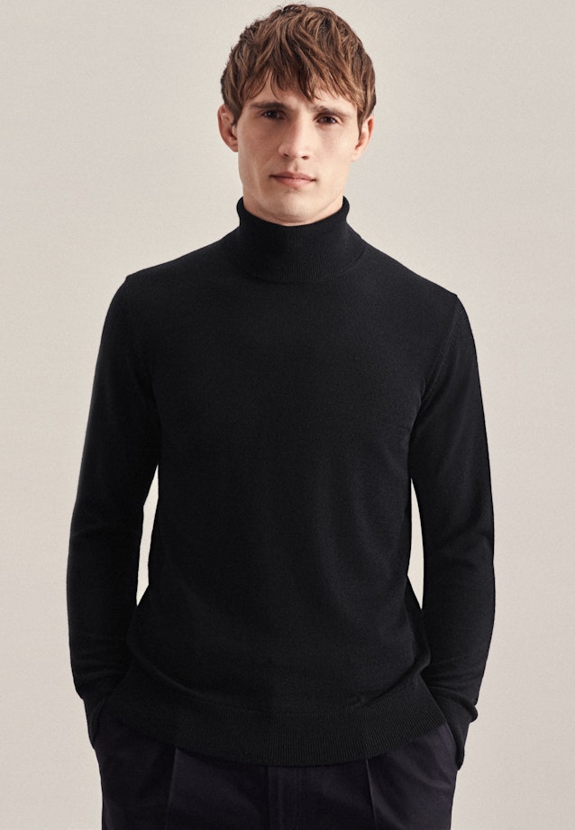 Polo neck Pullover in Black |  Seidensticker Onlineshop