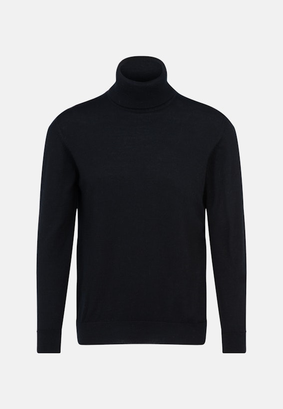 Men Round neck Pullover Uni black Seidensticker