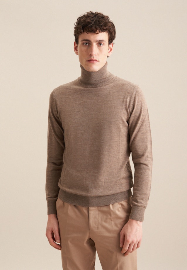 Rundhals Pullover Regular in Braun |  Seidensticker Onlineshop