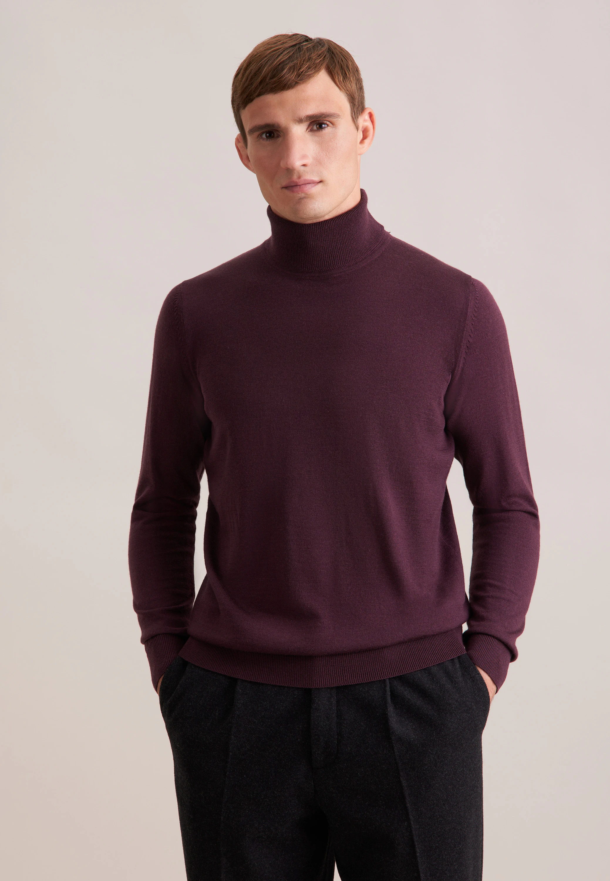 Regular Pullover Uni Rot L