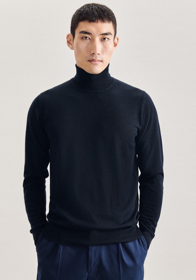 Turtleneck Pullover , Uni in Dark Blue | Seidensticker online shop