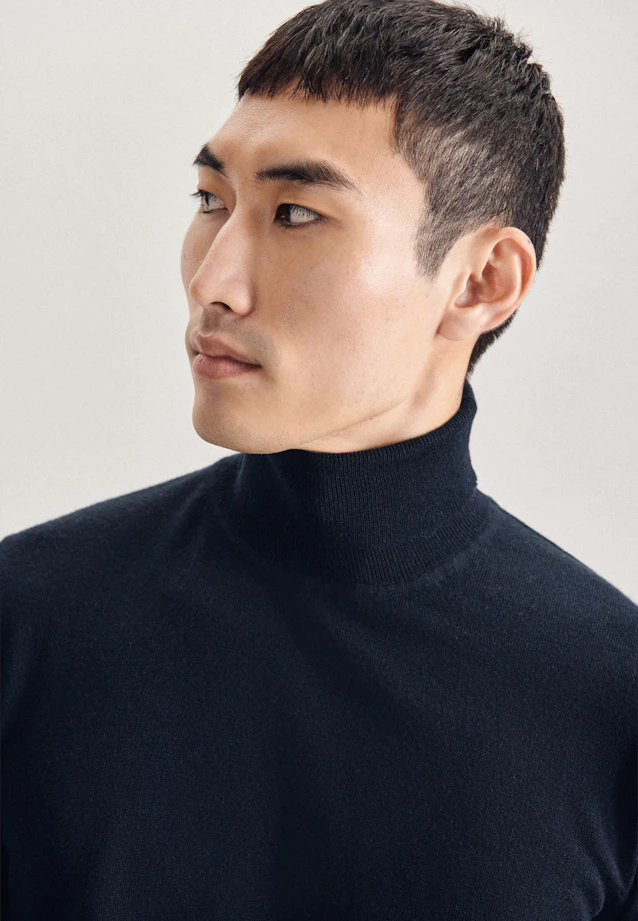 Regular Pullover Uni in Dunkelblau |  Seidensticker Onlineshop