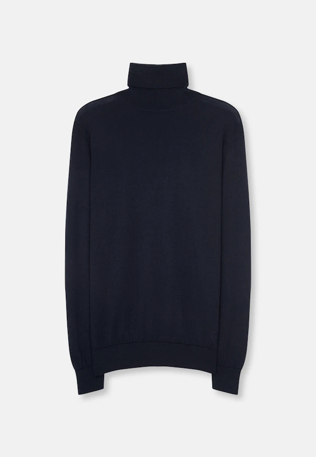 Rollkragen Pullover  , Uni in Dunkelblau |  Seidensticker Onlineshop