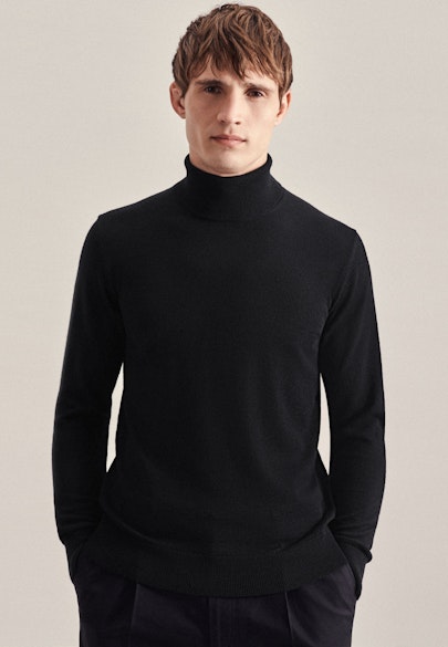Regular Pullover Uni in Schwarz | Seidensticker Onlineshop