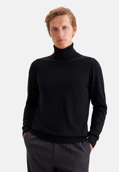 Regular Pullover Uni in Schwarz | Seidensticker Onlineshop