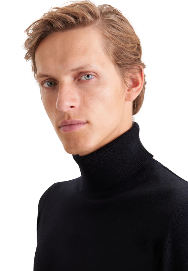 Regular Pullover Uni in Schwarz |  Seidensticker Onlineshop