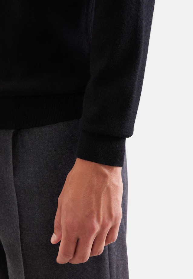 Regular Pullover Uni in Schwarz |  Seidensticker Onlineshop