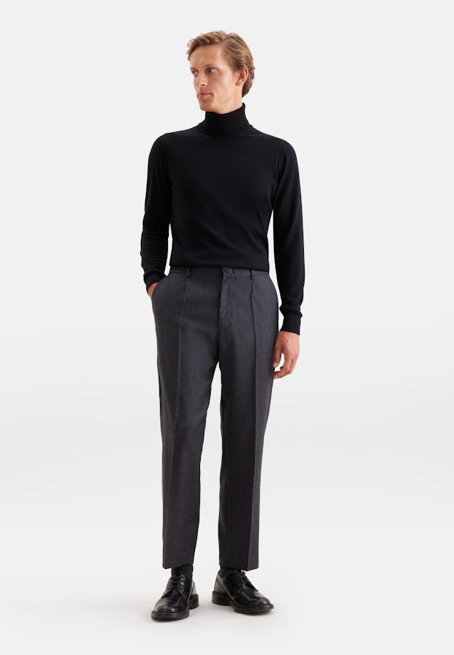Regular Pullover Uni in Schwarz |  Seidensticker Onlineshop
