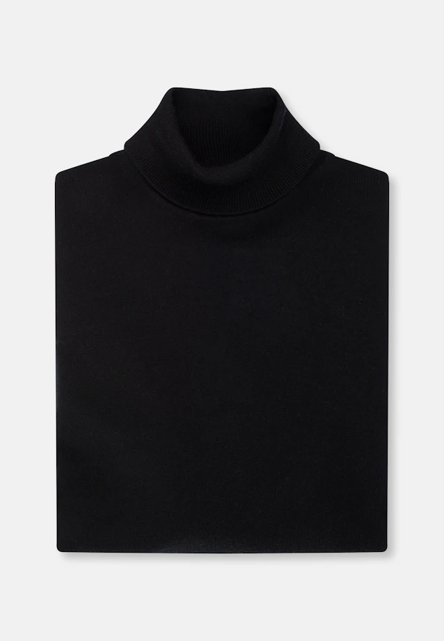 Rollkragen Pullover  , Uni in Schwarz |  Seidensticker Onlineshop