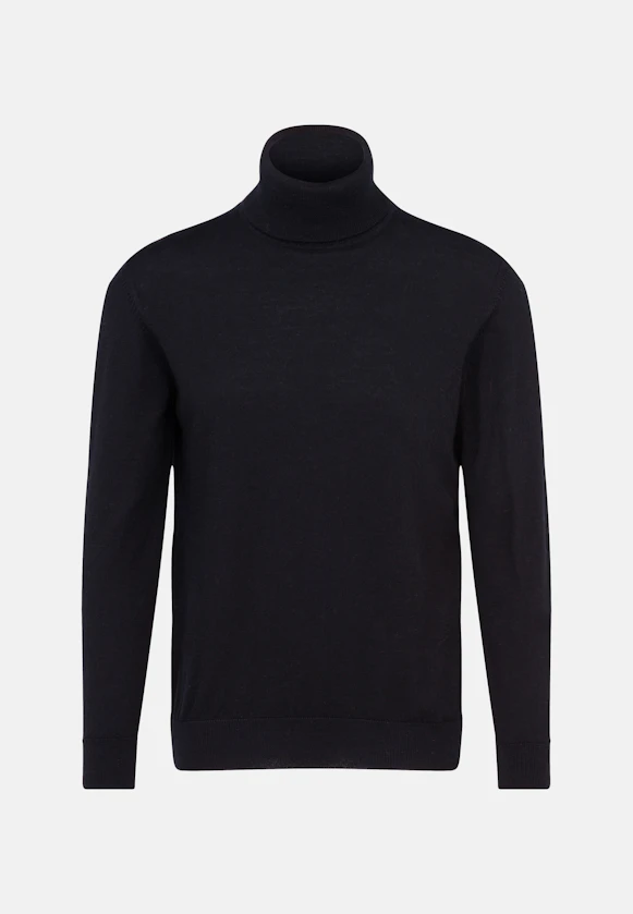 Regular Pullover Uni in Schwarz |  Seidensticker Onlineshop