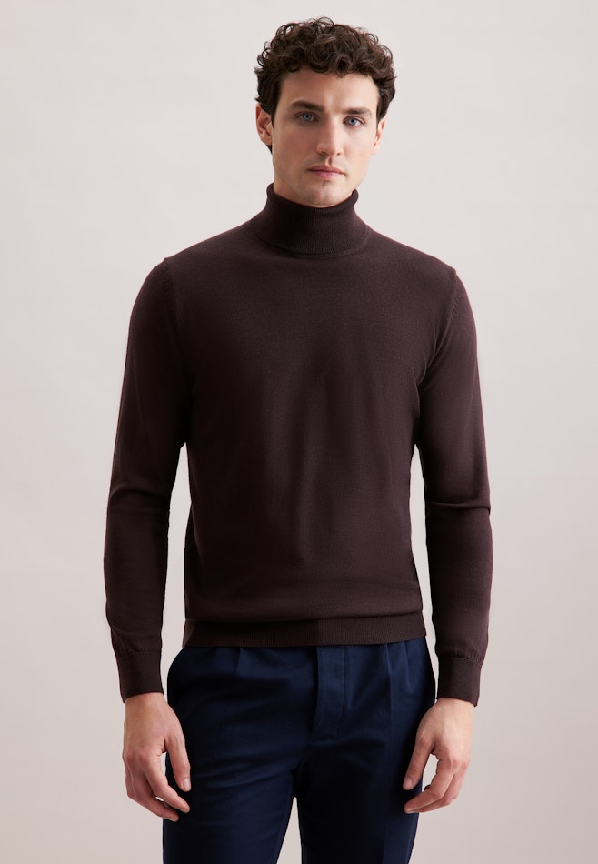 Regular Pull-over Uni dans Marron | Boutique en ligne Seidensticker