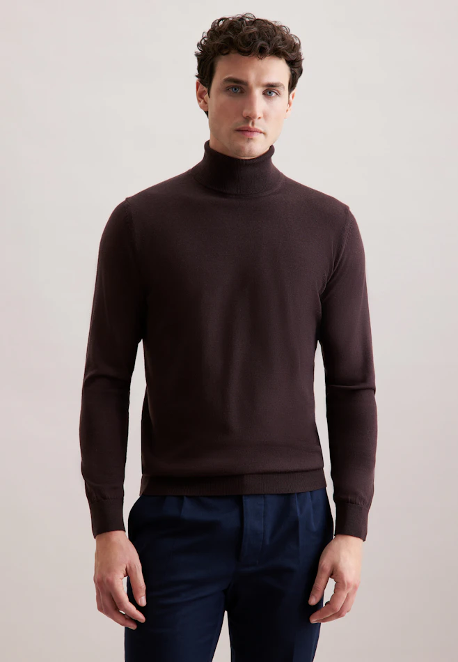 Regular Pull-over Uni dans Marron | Boutique en ligne Seidensticker