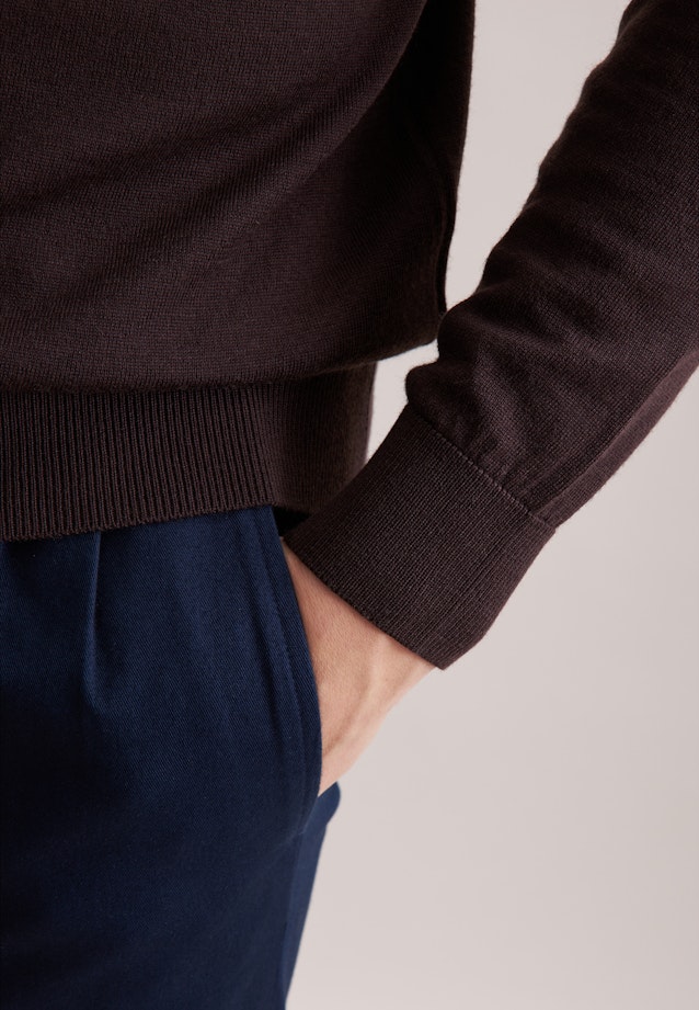 Regular Pullover Uni in Braun |  Seidensticker Onlineshop