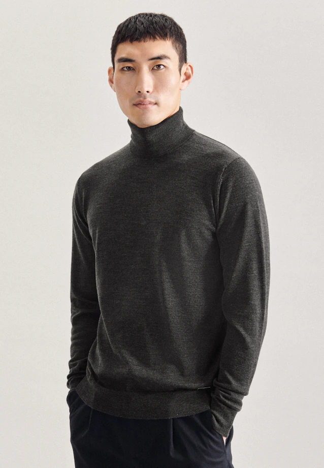 Regular Pullover Uni in Grau |  Seidensticker Onlineshop