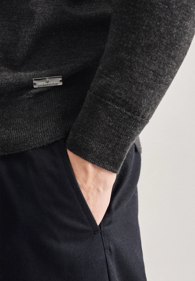 Regular Pullover Uni in Grau |  Seidensticker Onlineshop