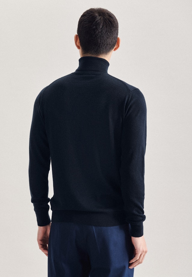Polo neck Pullover Regular fit in Dark Blue |  Seidensticker Onlineshop