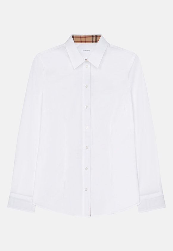 Long sleeve Poplin Shirt Blouse in White |  Seidensticker Onlineshop