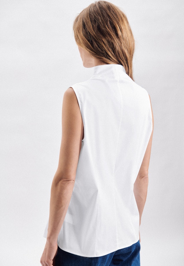 Blouse Col Calice Slim Fit Sans Manchon in Blanc |  Seidensticker Onlineshop