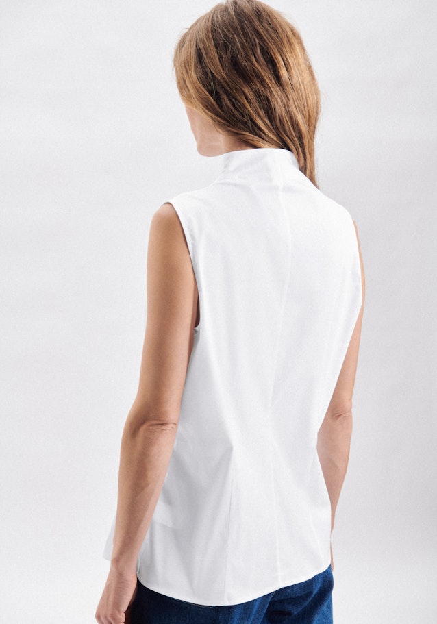 Sleeveless Gabardine Chalice Blouse in White | Seidensticker Onlineshop