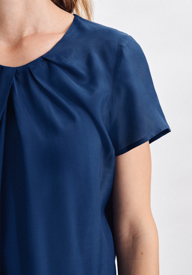 Short sleeve Voile Shirt Blouse in Medium Blue |  Seidensticker Onlineshop